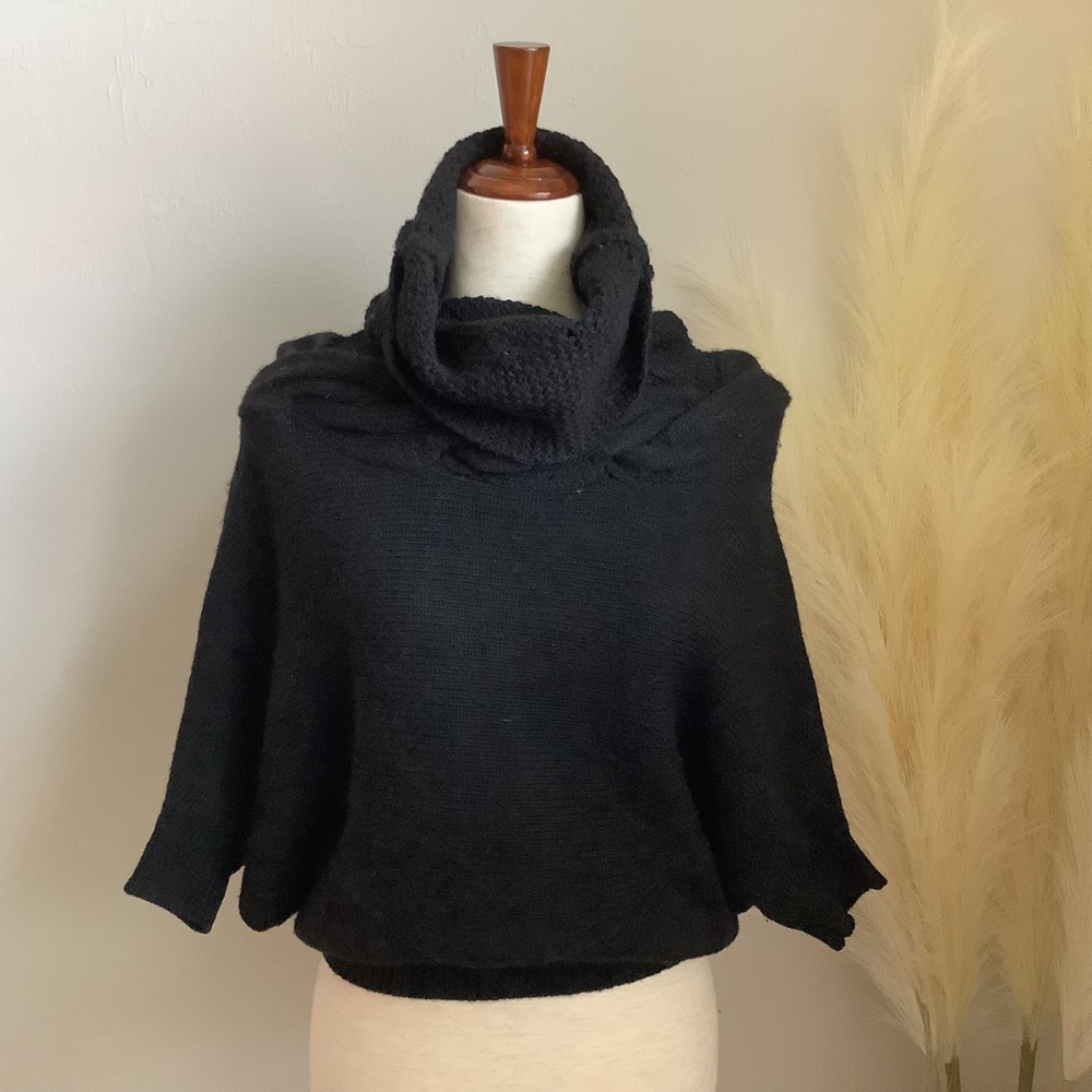 VINCE Black Cowl Neck Wool/Alpaca Blend Dolman Sleeve Sweater Top sz XS